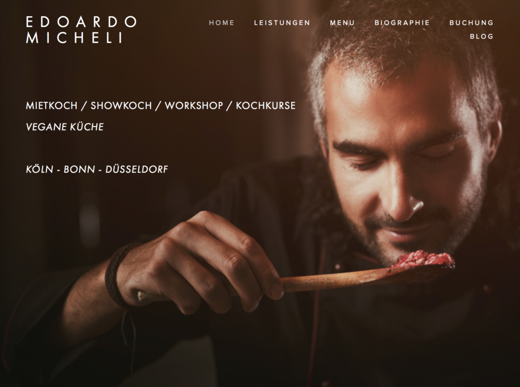 Edoardo Micheli Vegan and vegetarian freelance chef